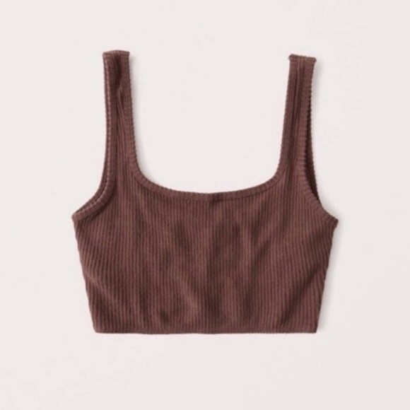 Abercrombie Waffle Lounge Bralette - Brown S - Picture 1 of 5